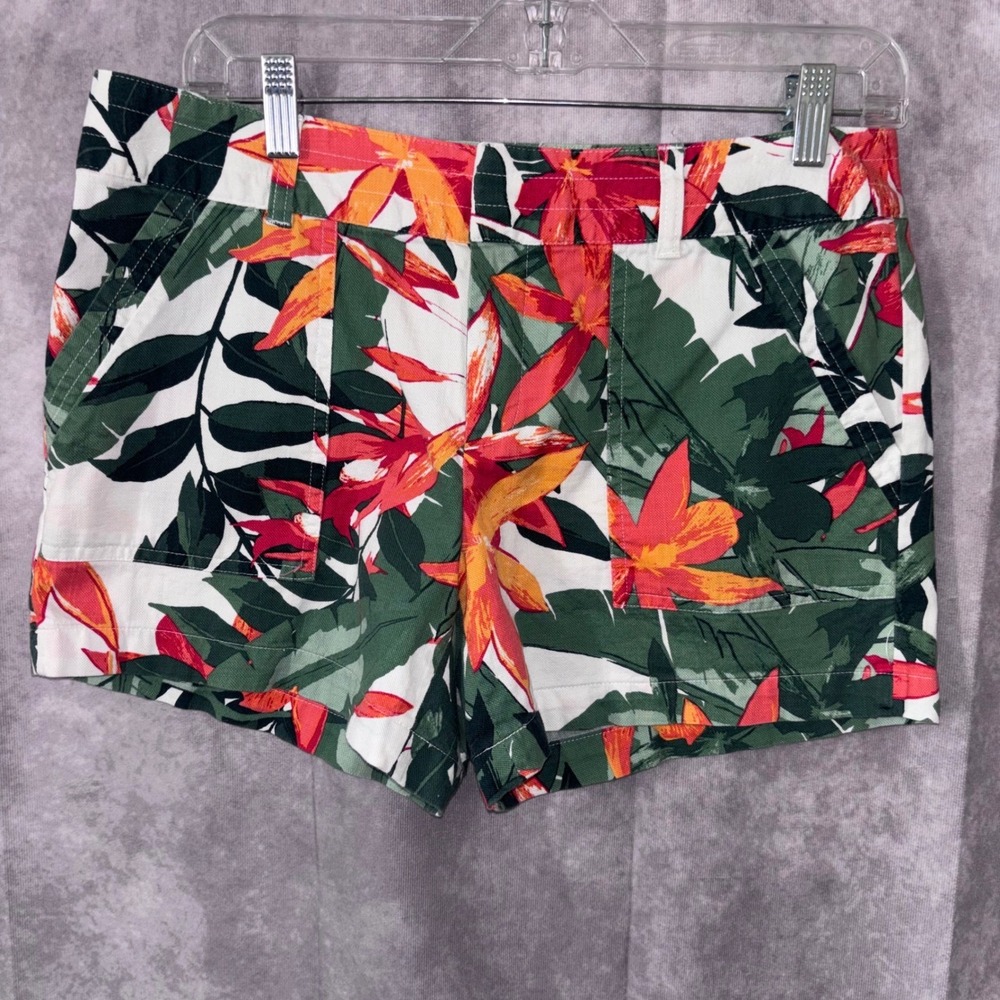Banana Republic Womens Size 6 Multicolor Tropical Island Floral Summer Shorts